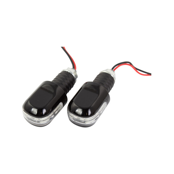 bike it Bike it black 18mm bar ends with amber led indicators